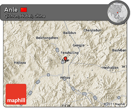 Shaded Relief Map of Anle