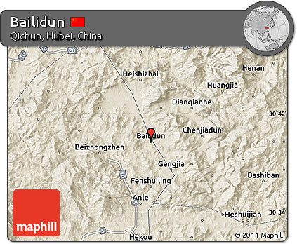 Shaded Relief Map of Bailidun