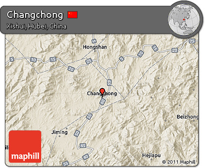 Shaded Relief Map of Changchong