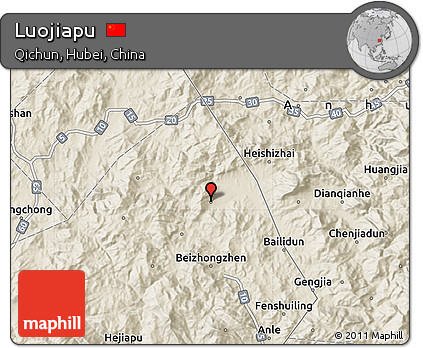 Shaded Relief Map of Luojiapu