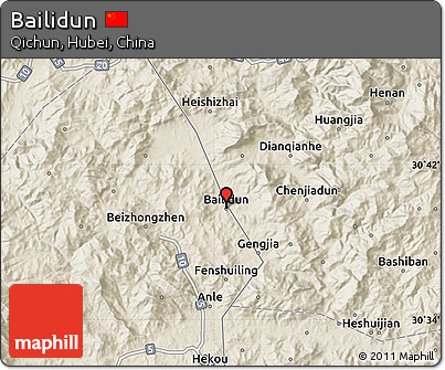 Shaded Relief Map of Bailidun