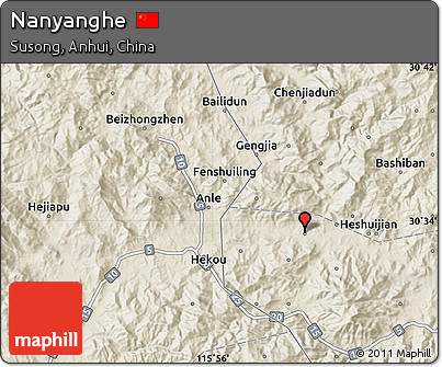 Shaded Relief Map of Nanyanghe