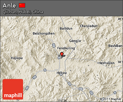 Shaded Relief Map of Anle