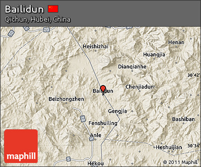 Shaded Relief Map of Bailidun