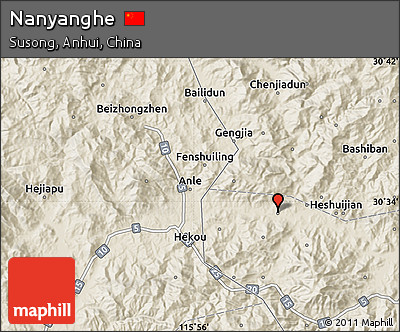 Shaded Relief Map of Nanyanghe