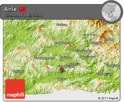 Physical Panoramic Map of Anle