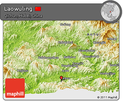 Physical Panoramic Map of Laowuling