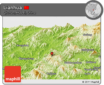 Physical Panoramic Map of Lianhua