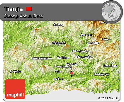 Physical Panoramic Map of Tianjia
