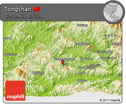 Physical Panoramic Map of Tongshan