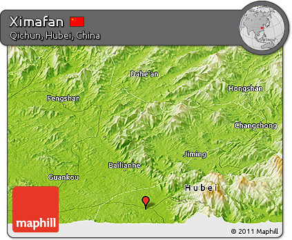Physical Panoramic Map of Ximafan