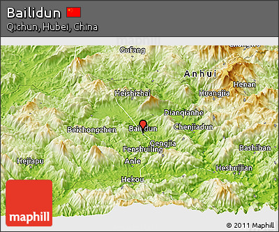 Physical Panoramic Map of Bailidun