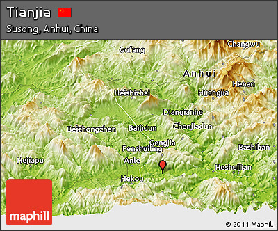 Physical Panoramic Map of Tianjia