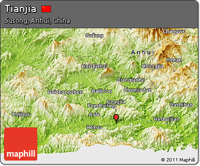 Physical Panoramic Map of Tianjia