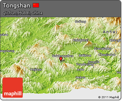 Physical Panoramic Map of Tongshan