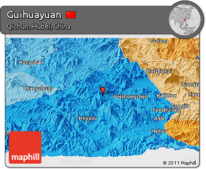 Political Panoramic Map of Guihuayuan