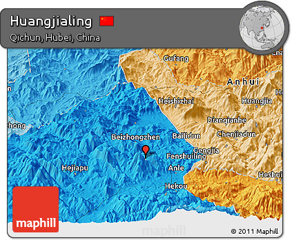 Political Panoramic Map of Huangjialing