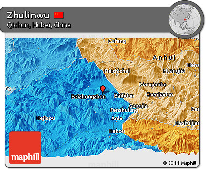 Political Panoramic Map of Zhulinwu