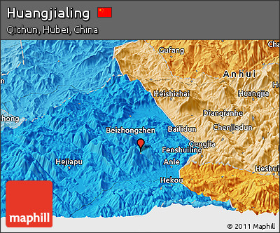 Political Panoramic Map of Huangjialing