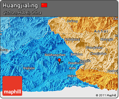 Political Panoramic Map of Huangjialing