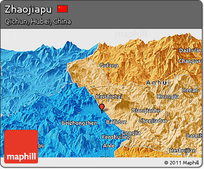 Political Panoramic Map of Zhaojiapu