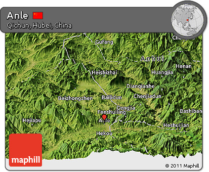 Satellite Panoramic Map of Anle