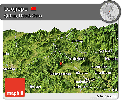 Satellite Panoramic Map of Luojiapu