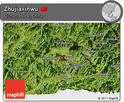 Satellite Panoramic Map of Zhujiaxinwu