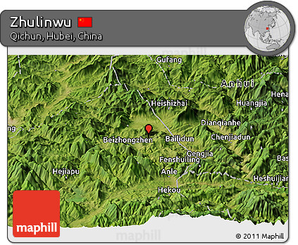 Satellite Panoramic Map of Zhulinwu