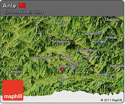 Satellite Panoramic Map of Anle