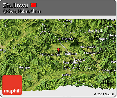 Satellite Panoramic Map of Zhulinwu