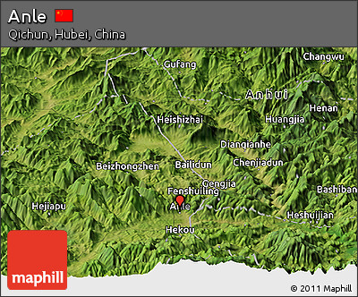 Satellite Panoramic Map of Anle