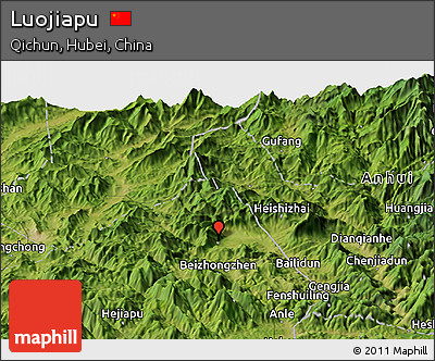 Satellite Panoramic Map of Luojiapu