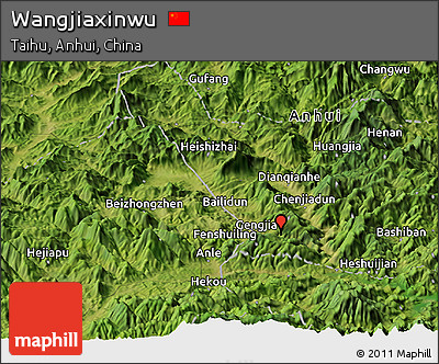 Satellite Panoramic Map of Wangjiaxinwu