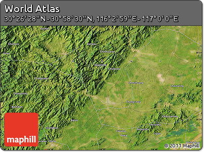 Satellite Map of the Area around 30° 42' 29" N, 116° 31' 30" E