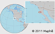 Gray Location Map of the area around 30° 42' 29" N, 116° 22' 30" W