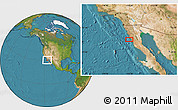 Satellite Location Map of the area around 30° 42' 29" N, 116° 22' 30" W