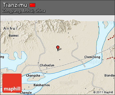 Shaded Relief 3D Map of Tianzimu