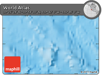 Physical Map of the Area around 30° 42' 29" N, 117° 13' 29" W