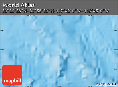 Physical Map of the Area around 30° 42' 29" N, 117° 13' 29" W