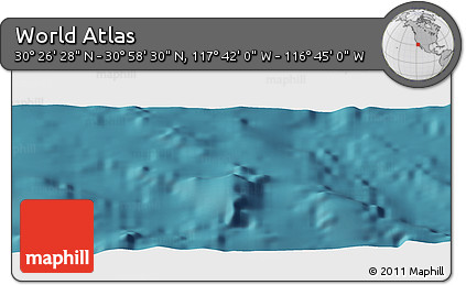 Satellite Panoramic Map of the Area around 30° 42' 29" N, 117° 13' 29" W