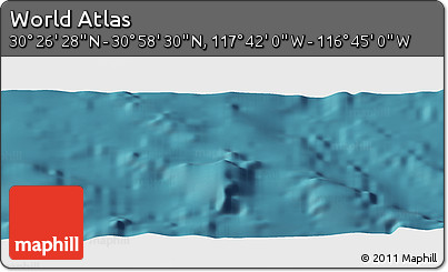 Satellite Panoramic Map of the Area around 30° 42' 29" N, 117° 13' 29" W