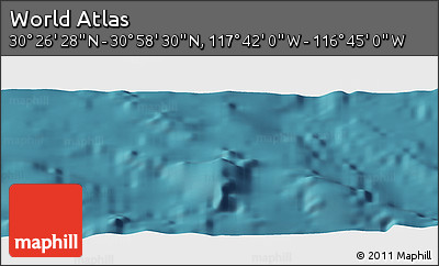Satellite Panoramic Map of the Area around 30° 42' 29" N, 117° 13' 29" W