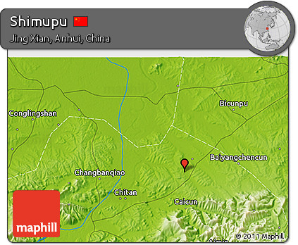 Physical 3D Map of Shimupu