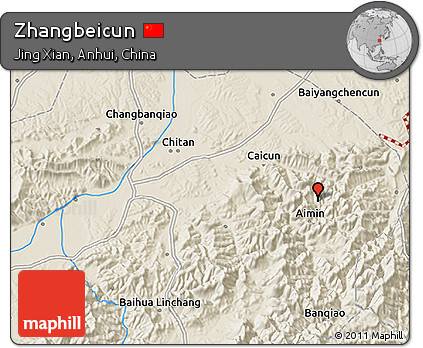 Shaded Relief 3D Map of Zhangbeicun
