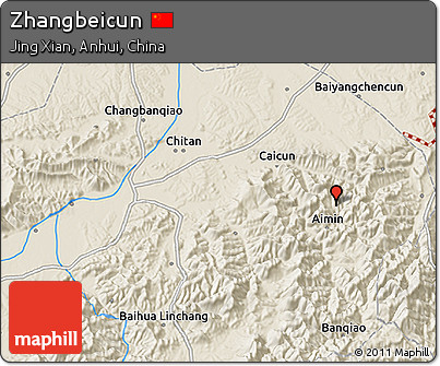 Shaded Relief 3D Map of Zhangbeicun