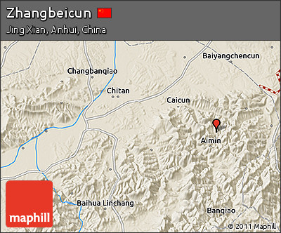 Shaded Relief 3D Map of Zhangbeicun