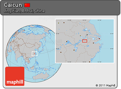 Gray Location Map of Caicun