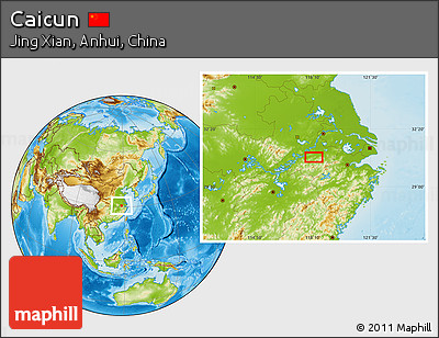 Physical Location Map of Caicun