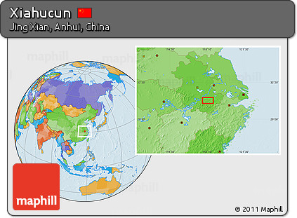 Political Location Map of Xiahucun